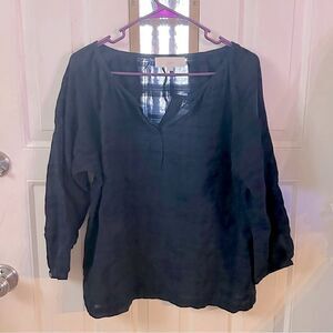 Loft Navy Blue Top Blouse Petite Large